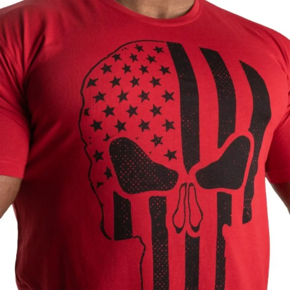 Gasp Skull Standard Tee, Red - Picture 3 of 4